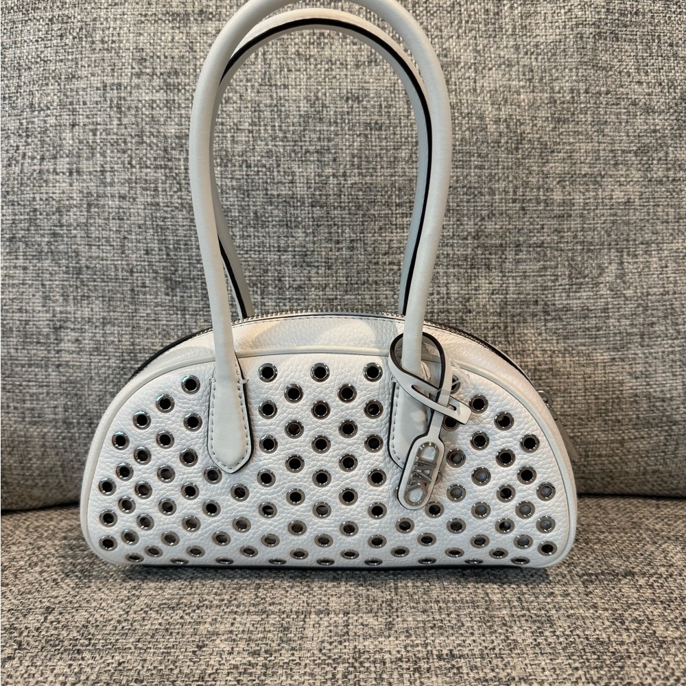 Michael Kors Lulu Satchel - white studded